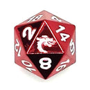 Old School DnD RPG Metal D20: Halfling Forged - Electric red