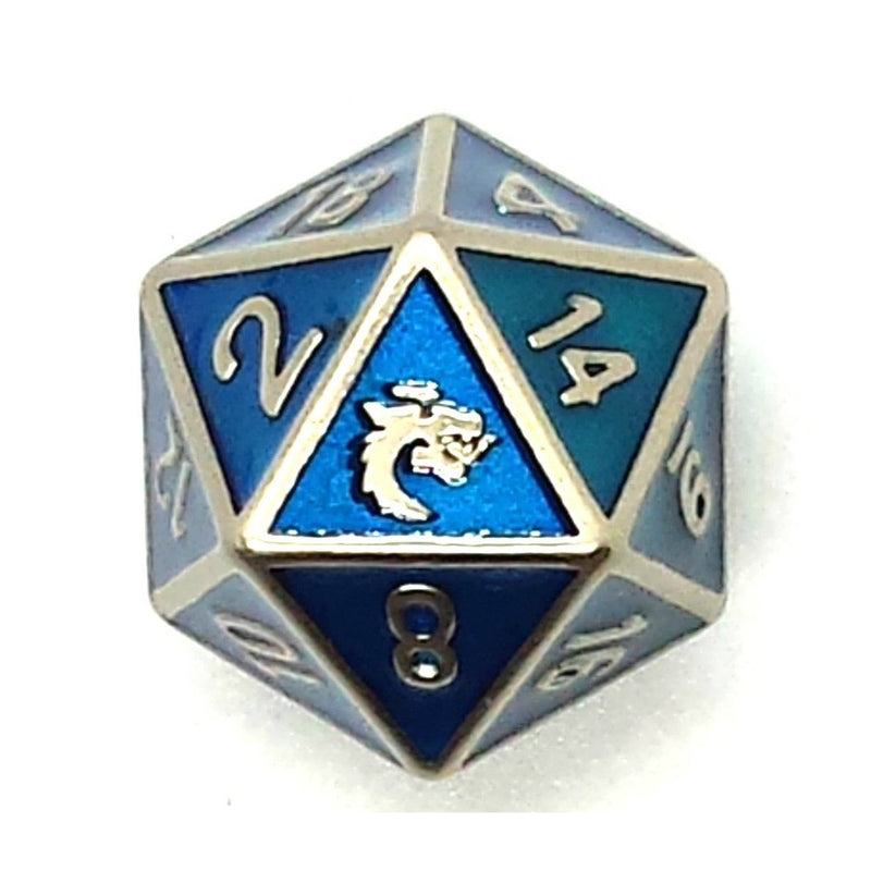 Old School DnD RPG Metal d20: Elven Forged - Metallic Teal