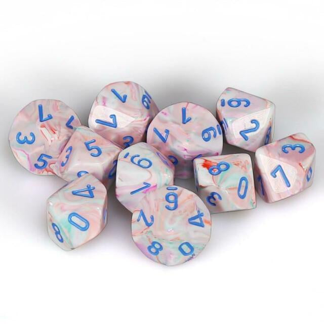 Dice Menagerie 10: Poly D10 Festive Pop Art/Blue (10)