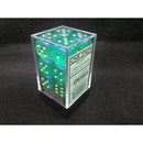 Borealis: 16mm d6 Light Green/gold Luminary Dice Block (12)