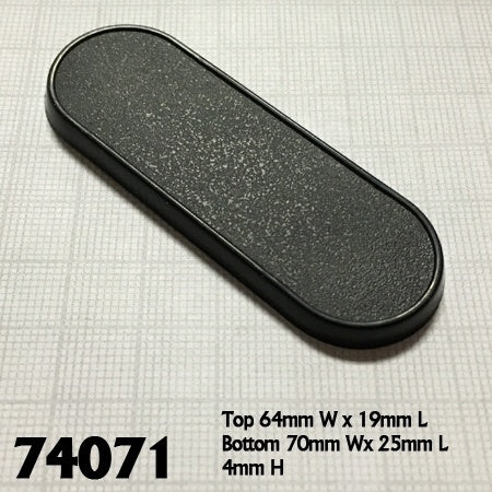 70mm x 25mm Oval Gaming Base (10)